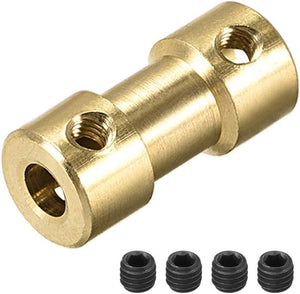 4mm to 4mm Bore Rigid Coupling, 20mm Length 9mm Diameter, Copper Shaft Coupler Connector, Brass Tone 4Pcs