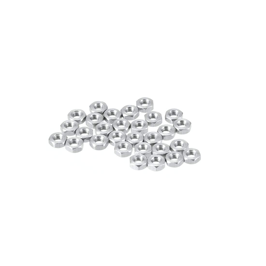 Hex Nuts, M1.6x0.35mm Metric Coarse Thread Hexagon Nut, Stainless Steel 304, Pack of 25