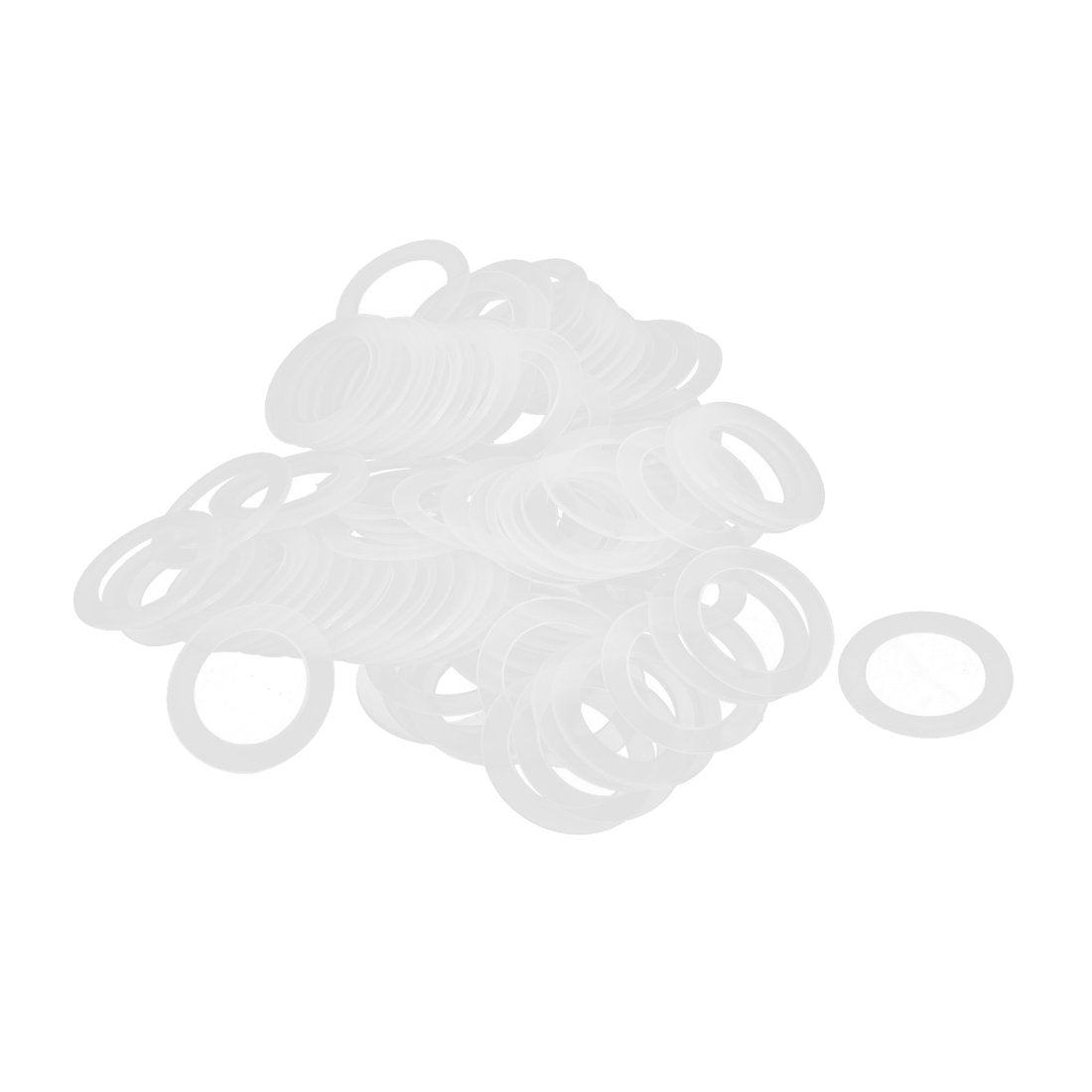 a15061900ux0388 Nylon Flat Insulating Washers Spacer Gasket, 100 Piece, 30 mm x 20 mm x 1 mm, Clear