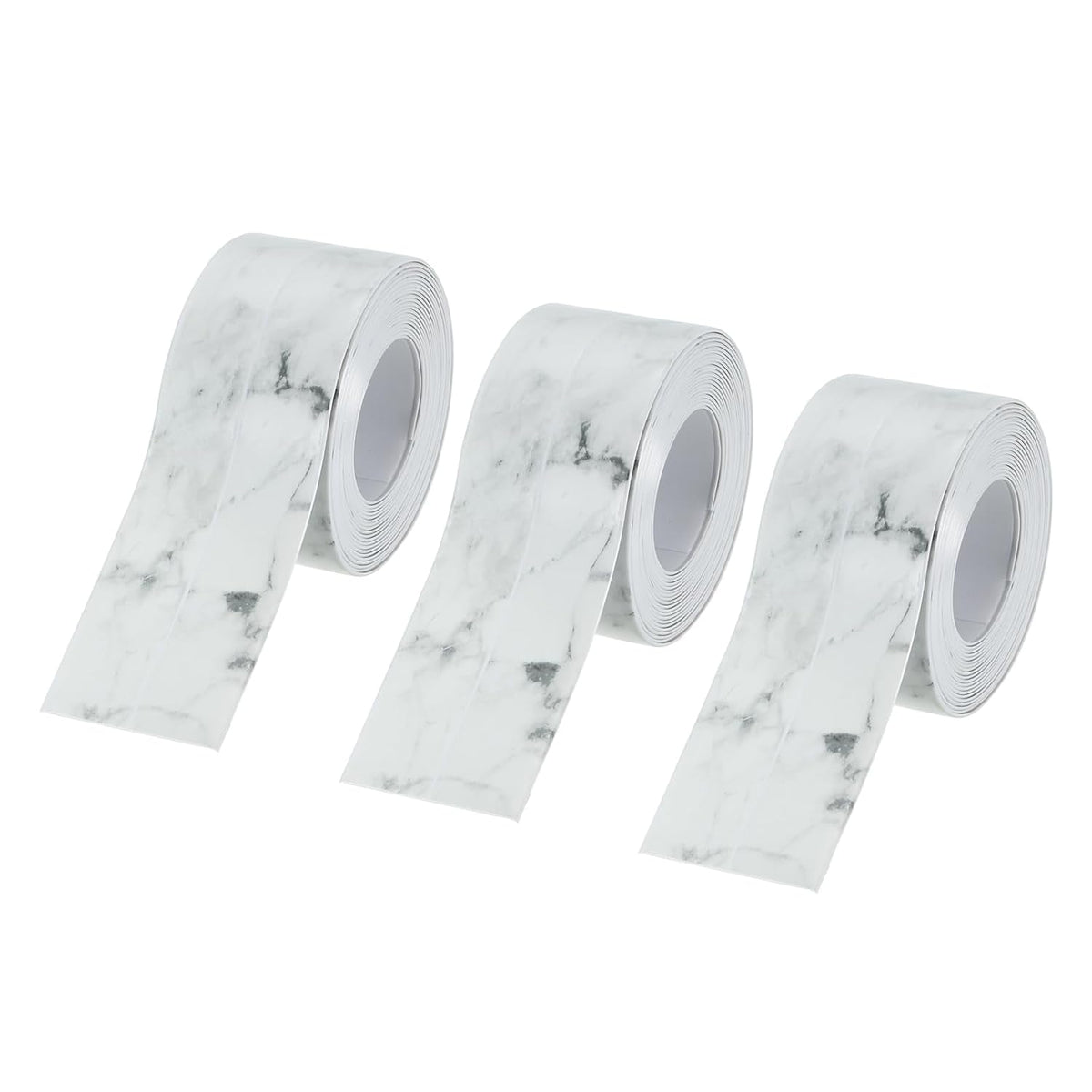 3Pcs 1.5in X 10.5Ft Marble Grey Caulk Strip PVC Waterproof Self Adhesive, Kitchen Caulk Sealant Tape, Decorative Sealing Trim for Toilet Base, Floor, Molding and Sealant Tape