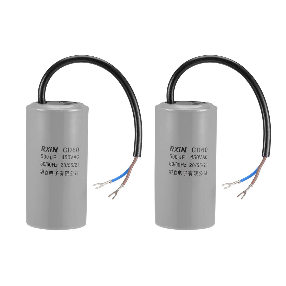 500uf Motor Star Capacitor 500mfd AC 450V for HSingle-Phase 50/60 Hz AC Motor and Fan 2Pcs