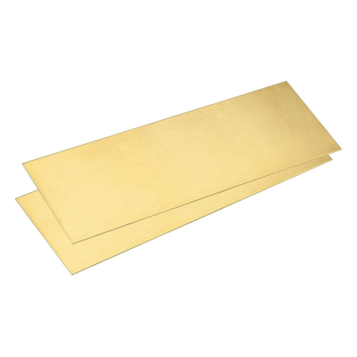 2Pcs Brass Sheet, 12" x 4" Metal Sheets 0.03" Thickness H62 Brass Plates for DIY Crafts, Electrical, Repairs, Industry