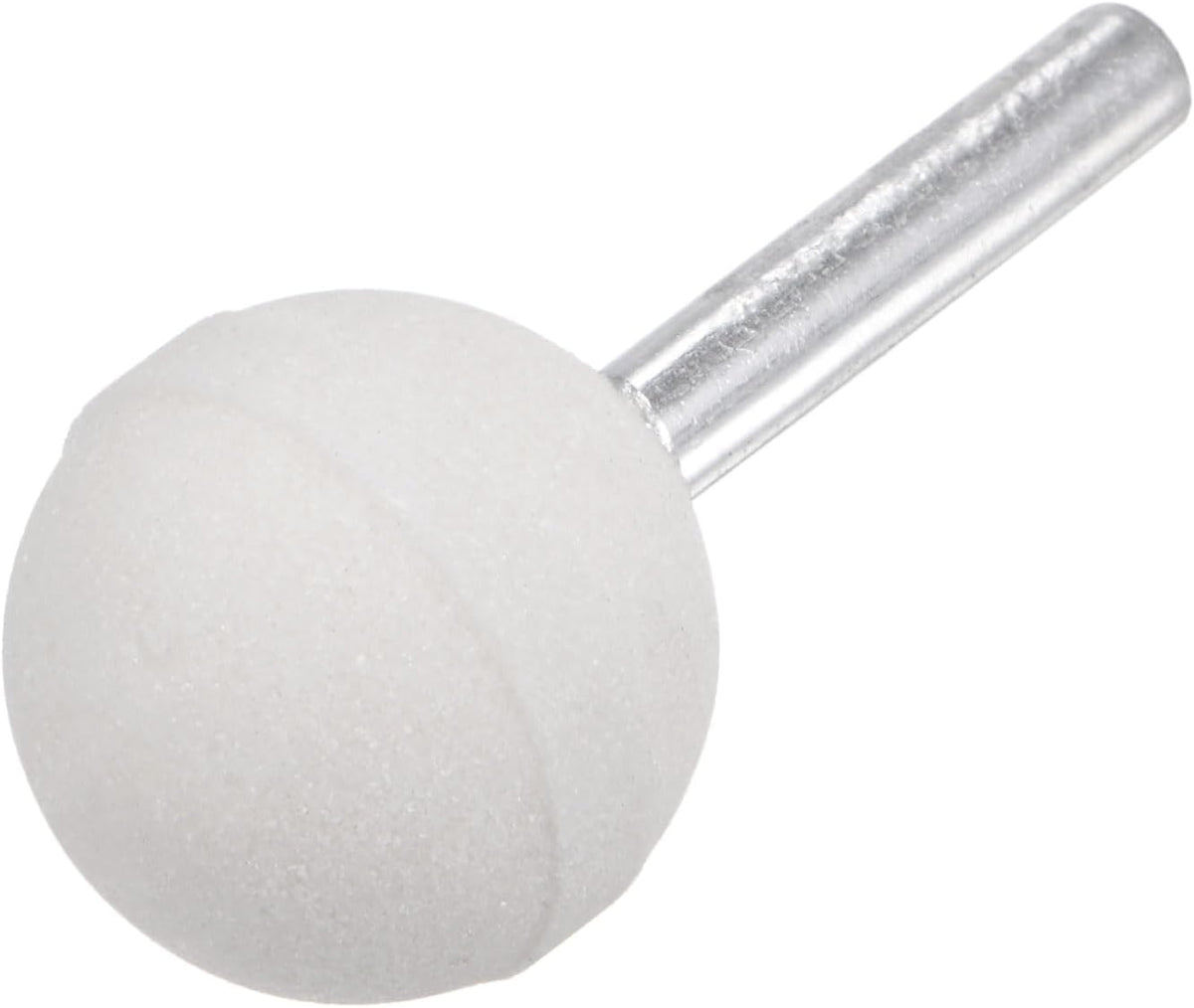 Ball Abrasive Mounted Stone Polishing Bits 1/4" Shank 0.98" Diameter White Corundum Grinding Wheel Rotary Tool for Deburring Buffing 5pcs