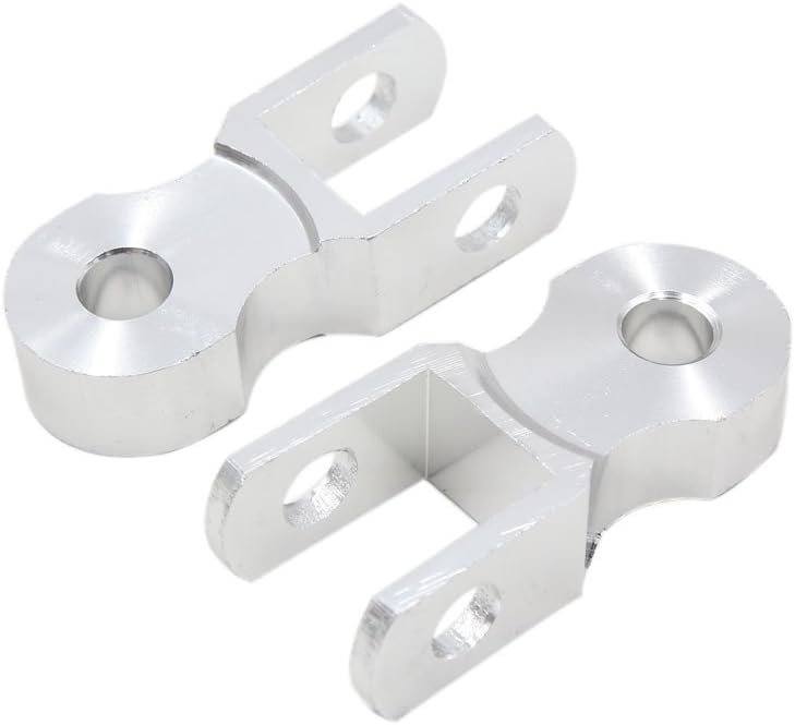 2Pcs Silver Tone Shock Absorber Height Extension Extender for Motorcycle Suspension