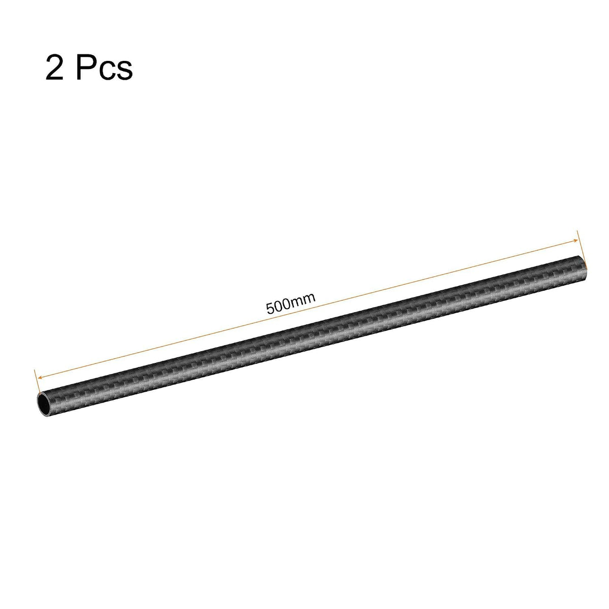 Carbon Fiber Round Tube 12x10x500mm 3K Roll Wrapped Matt Surface for RC Airplane Quadcopter 2Pcs