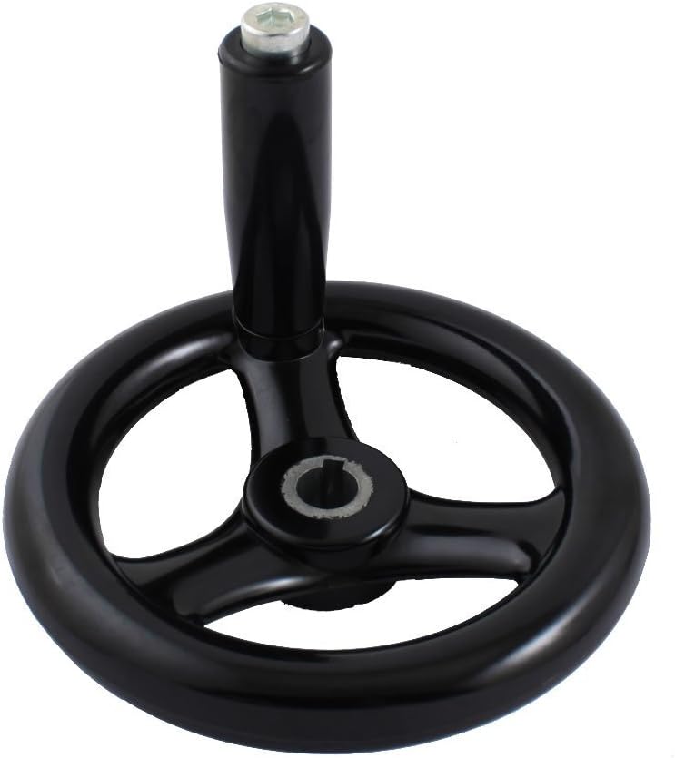 Industrial Lathe 12x125mm 3 Spoke Hand Wheel Black W Screw on Handle
