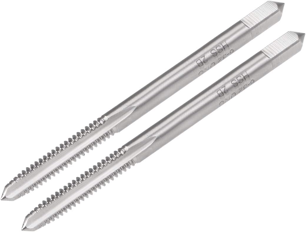 Machine Tap, #6-32 UNC 2B Class High Speed Steel Screw Thread Threading Milling Taps Tapping Tool 2pcs