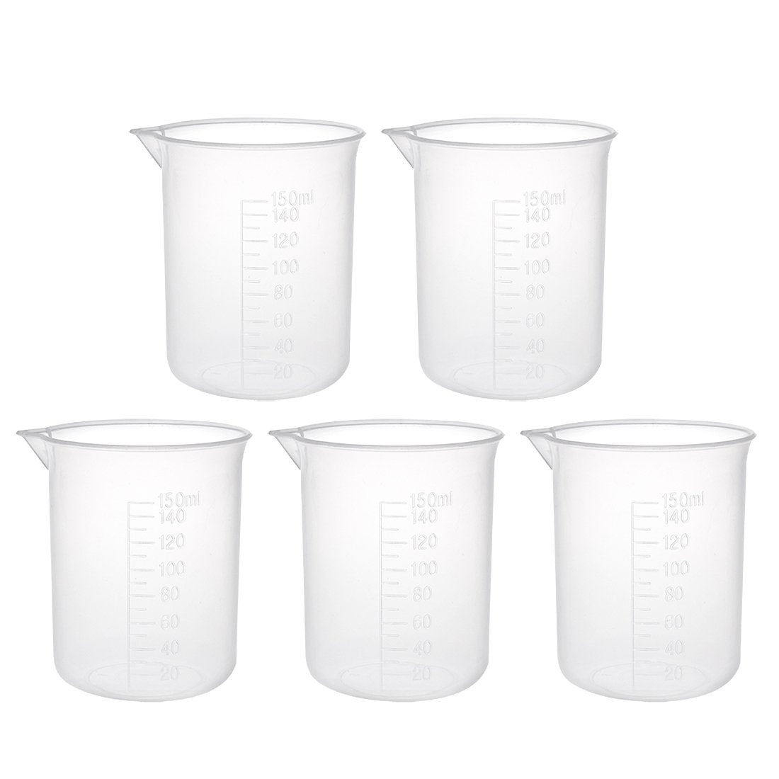 5pcs Measuring Cup Labs PP Graduated Beakers 150ml