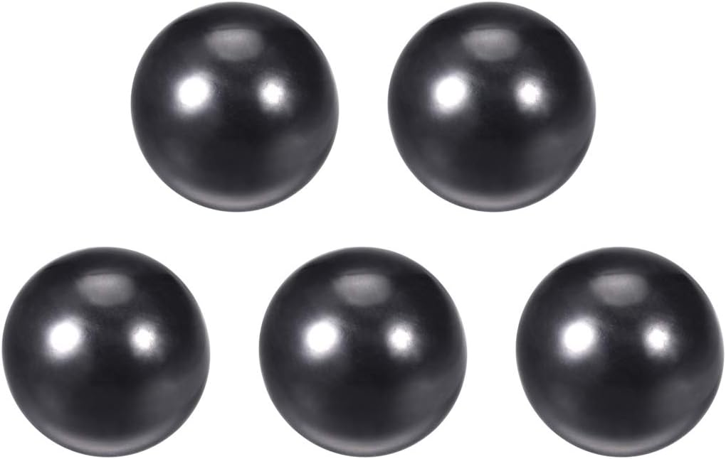 5 Pcs Thermoset Ball Knob M16 Female Threaded Machine Handle 45mm Diameter Smooth Rim Black