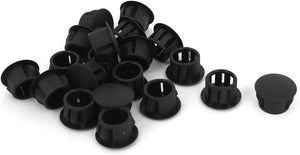 Black Plastic Round Snap in Mounting 1/2 Panel Hole Cover 20pcs