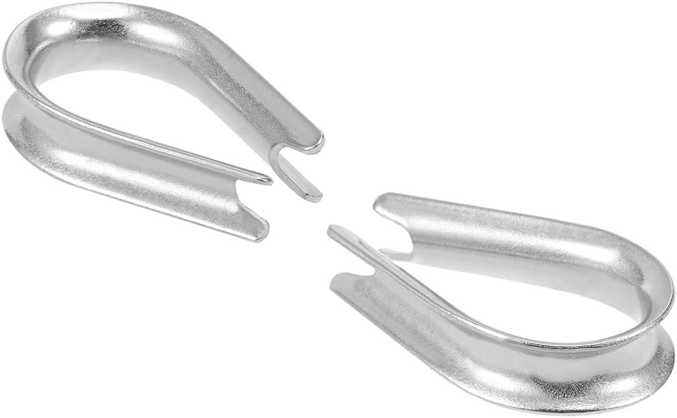 10 Pcs M6 Stainless Steel 11/64"-7/32" Wire Rope Cable Thimbles Rigging