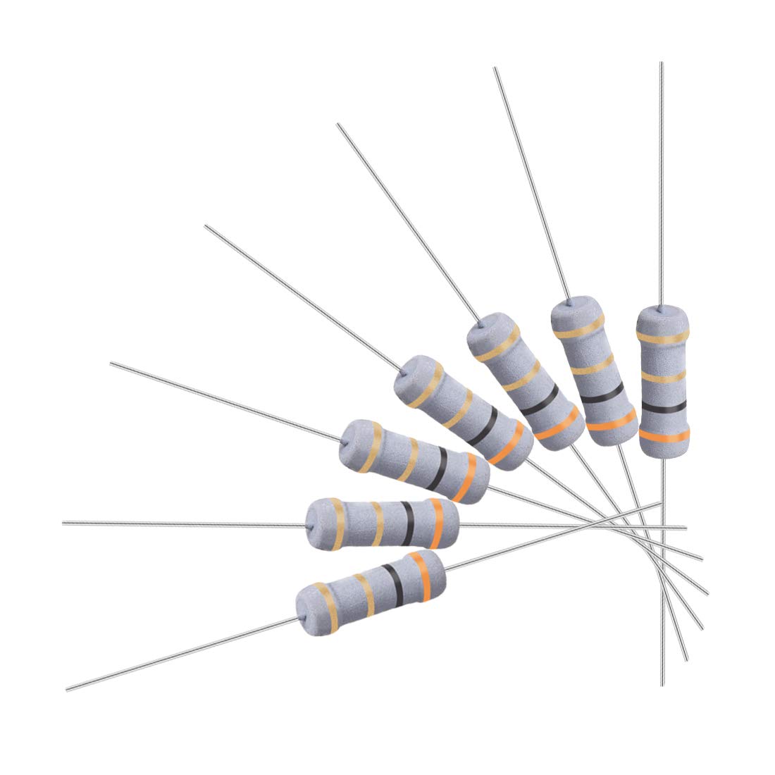 100Pcs 3 Ohm Resistor, 1W 5% Tolerance Metal Oxide Film Resistors, Axial Lead, Flame Proof for DIY Electronic Projects and Experiments