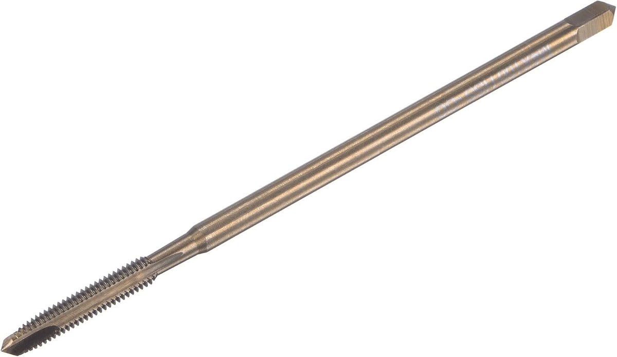 Spiral Point Threading Tap M4 x 0.7, Metric Cobalt HSS (High Speed Steel) Titanium Plated Machine Straight Flute Thread Tap H2 Tolerance Grade