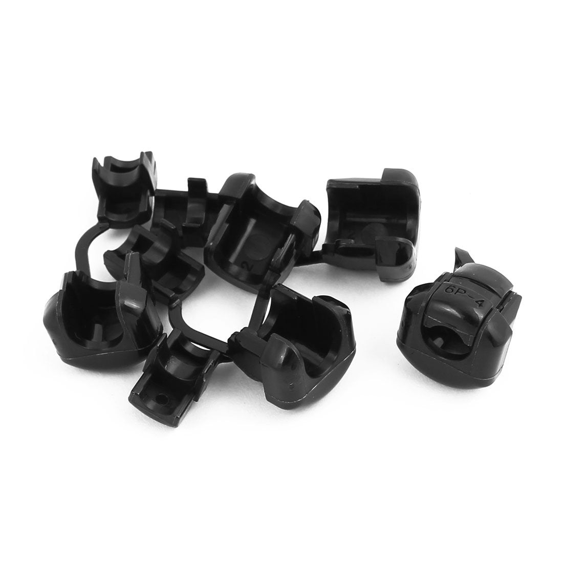 5Pcs 6P-4 Round Cable Wire Strain Relief Bush Grommet 14mm Diameter Black