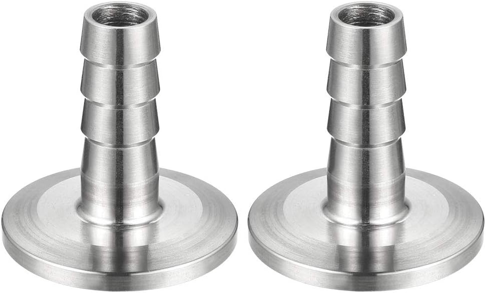 Clamp Hose Adapter 1.575 Inch Flange to 1/2 Inch Hose Barb Fitting 2 Pcs