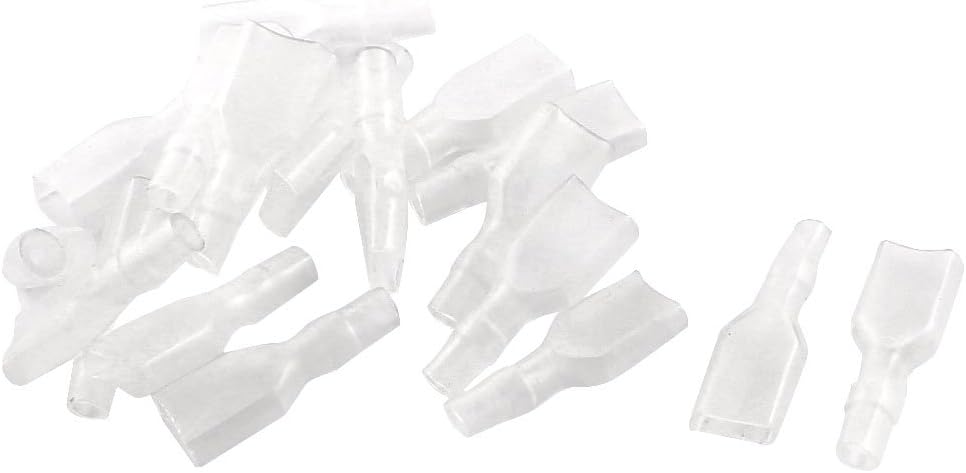 PVC Female Spade Terminal Insulated Sleeve Cover 6.3mm 19pcs Clear