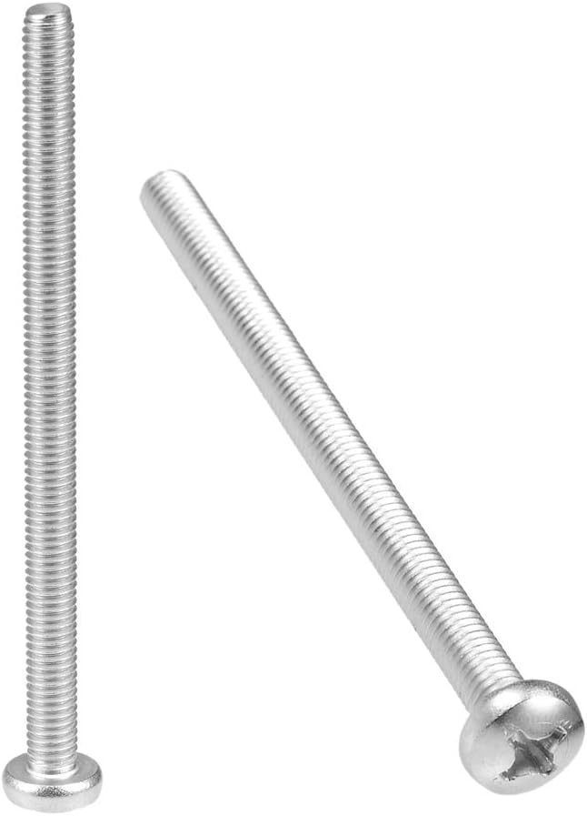 M6x90mm Machine Screws Pan Phillips Cross Head Screw 304 Stainless Steel Fasteners Bolts 4Pcs