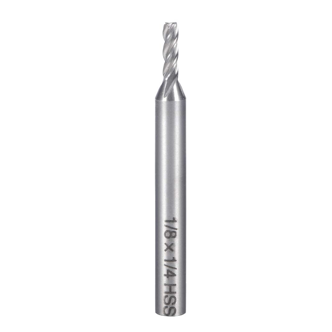 1/8" Cutting HSS-AL Spiral Drill Bit Straight End Mill Cutter 4 Flute with 1/4" Shank