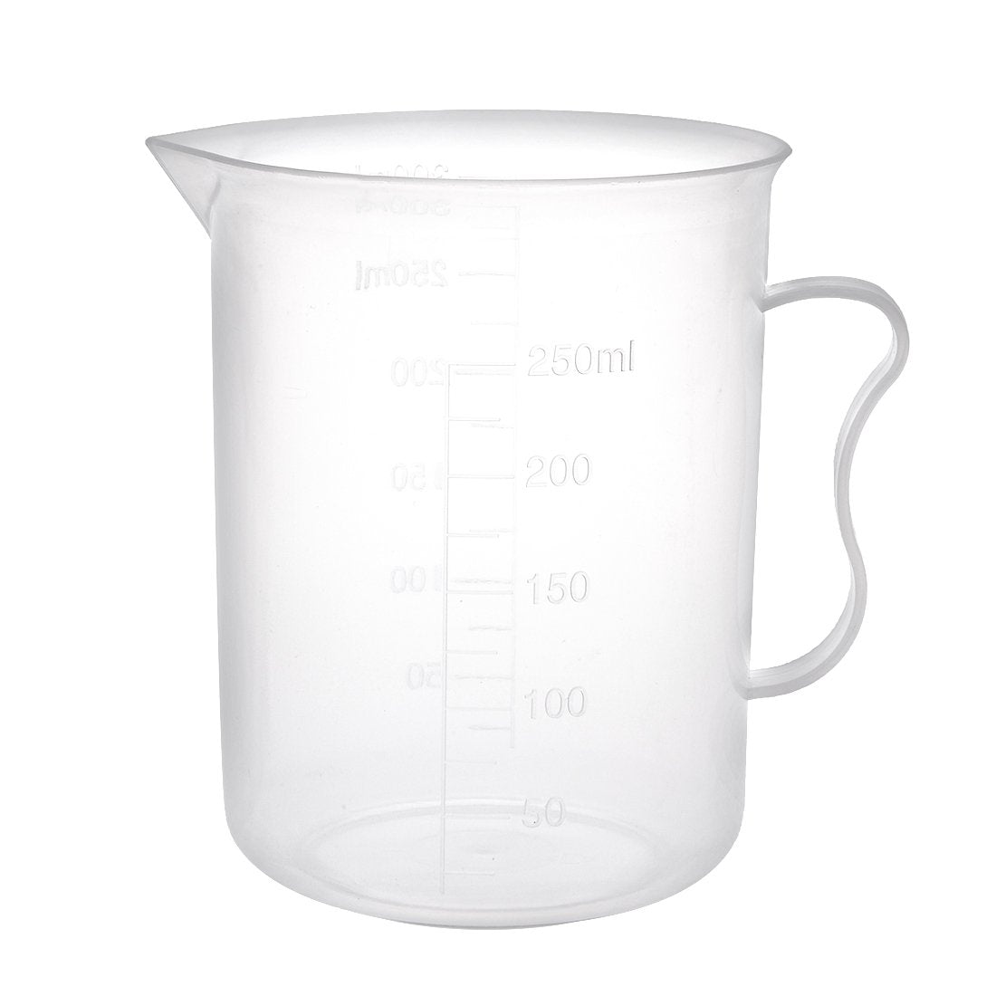 Measuring Cup 300ml PP Plastic Graduated Beaker Transparent with Handle for Lab Kitchen liquids