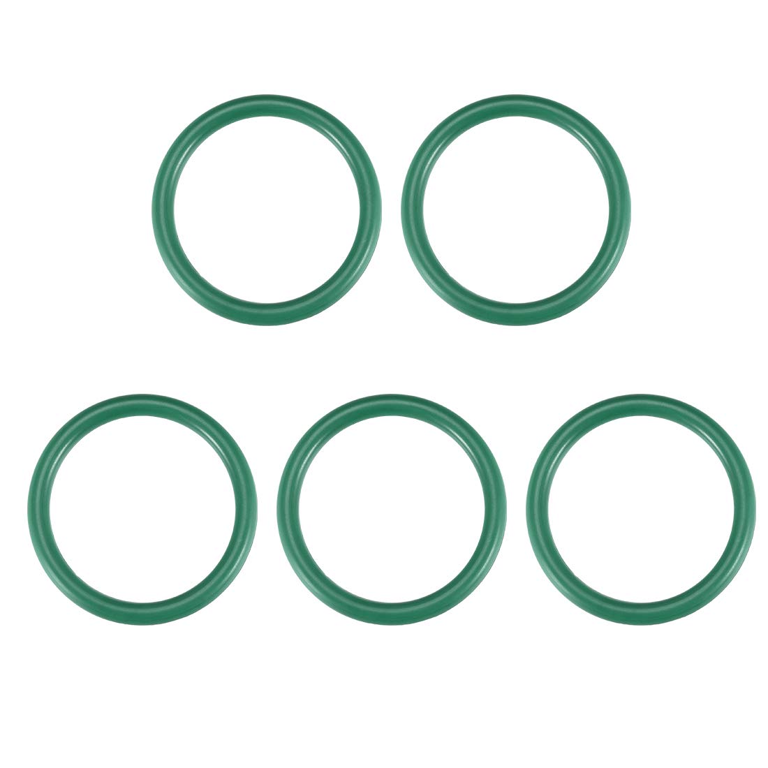 Fluorine Rubber O-Rings, 33mm OD 26mm ID 3.5mm Width FKM Seal Gasket for Machinery Plumbing, Green, Pack of 5