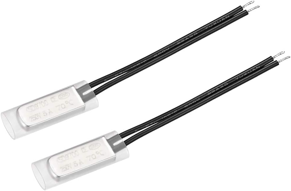 KSD9700 Thermostat, 70℃ Normally Close Temperature Switch Thermal Switch, N.C 5A Metal Temperature Controller 2pcs