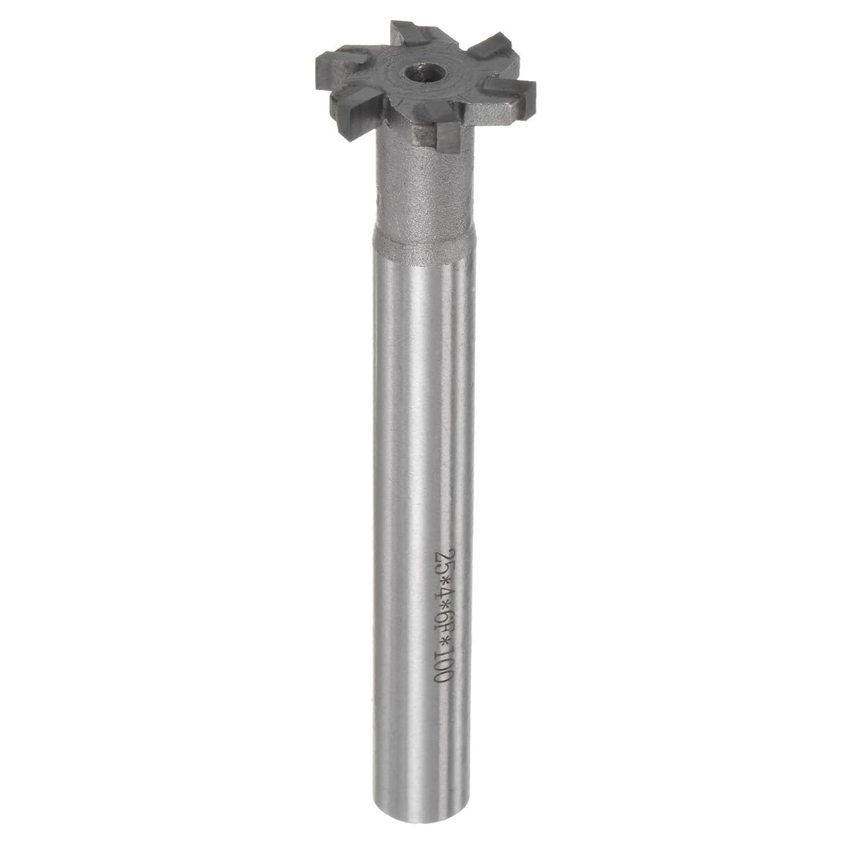 T-Slot Milling Cutters, 4mm Depth 25mm Cutting Dia 12mm Shank Tungsten Carbide Tip 6 Flutes T Slot End Mill for Stainless Steel Copper Aluminum
