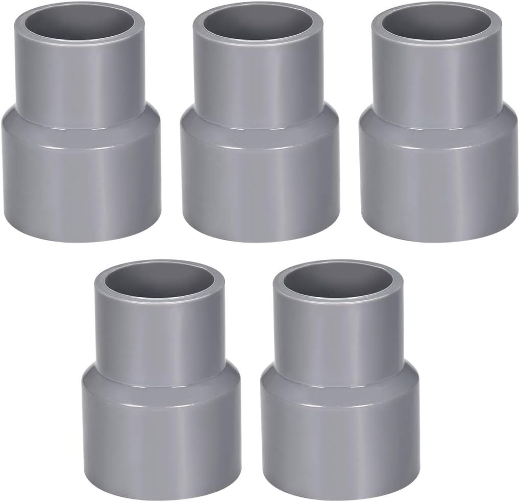 PVC DWV Reducing Coupling Schedule 40 Gray 32mm x 40mm Socket 5Pcs
