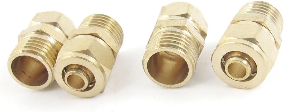 4 Pcs 1/4PT Thread 8mm x 5mm Air Pneumatic Pipe Connector Adapter