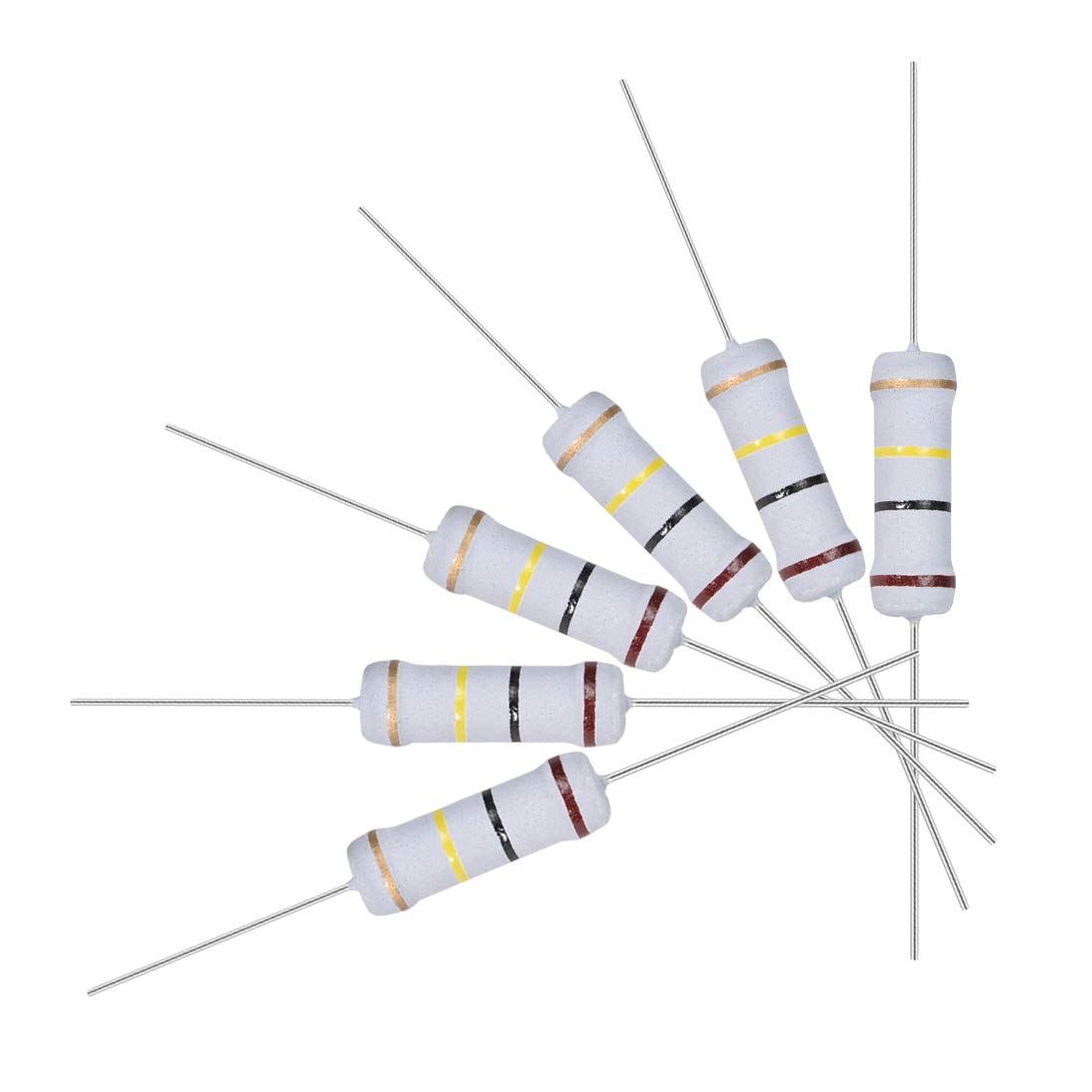 30Pcs 100K Ohm Resistor, 2W 5% Tolerance Metal Oxide Film Resistors, Axial Lead, Flame Proof for DIY Electronic Projects and Experiments