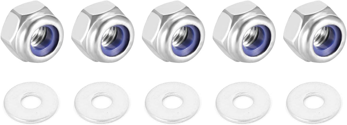 M4x12mmx1mm Round Flat Washer 100pcs and M4x0.7mm Nylon Insert Self-Lock Nut 50pcs 304 Stainless Steel