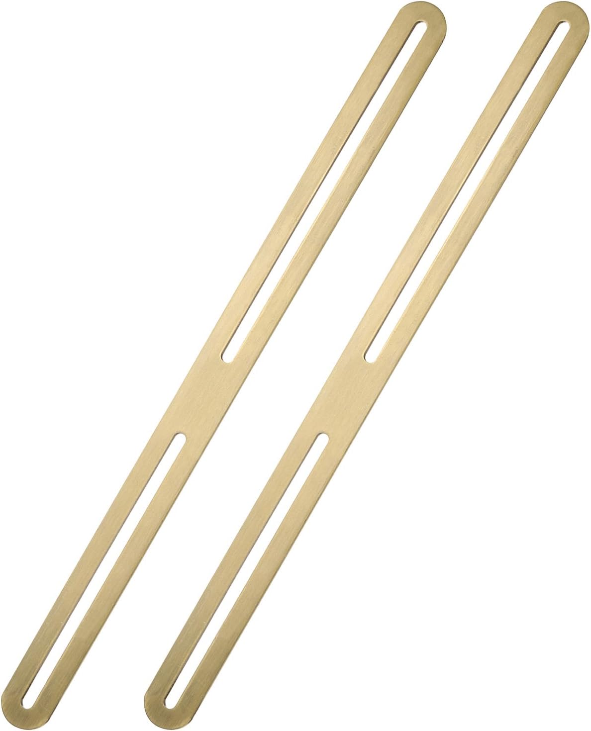 2 Pack Stainless Steel Flat Mending Plates, 14.1 inch Flat Support Bracket with Slotted Holes, Fixing Bracket Connector for Wood Furniture, Gold