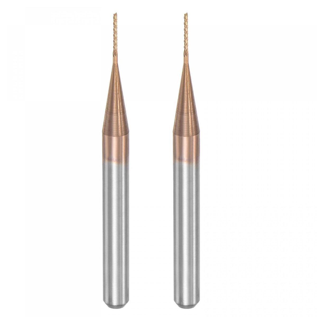 End Mill CNC Router Bits, 1/8" 3.175mm Shank 0.5mm x 4mm Titanium Coated Tungsten Carbide Left Hand Engraving Milling Cutter for PCB Plastic Fiber Wood 2pcs