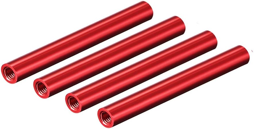 Round Aluminum Standoff Column Spacer M3x90mm,for RC Airplane,FPV Quadcopter,CNC,Red,5pcs
