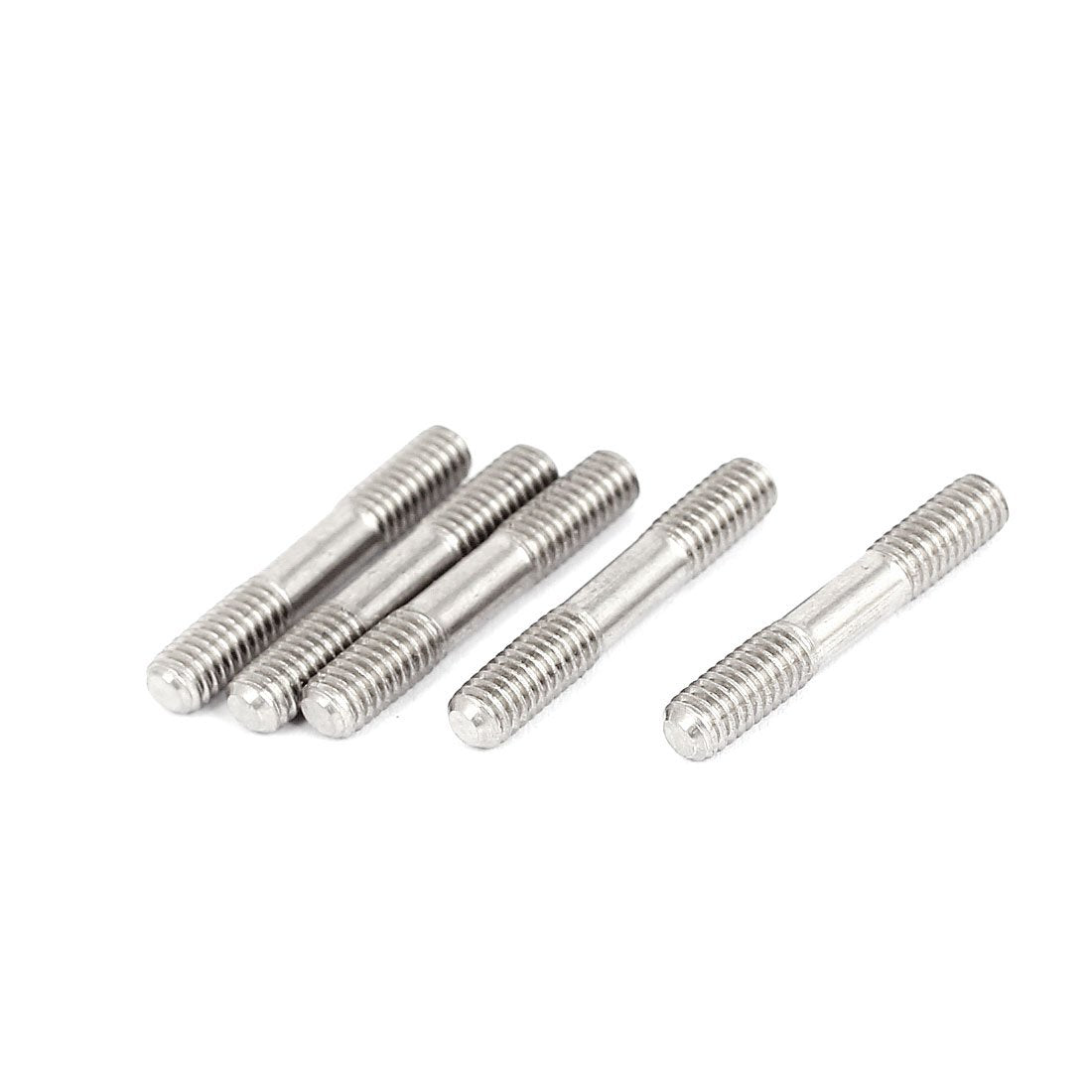 M4x25mm 304 Stainless Steel Double End Threaded Stud Screw Bolt 5Pcs