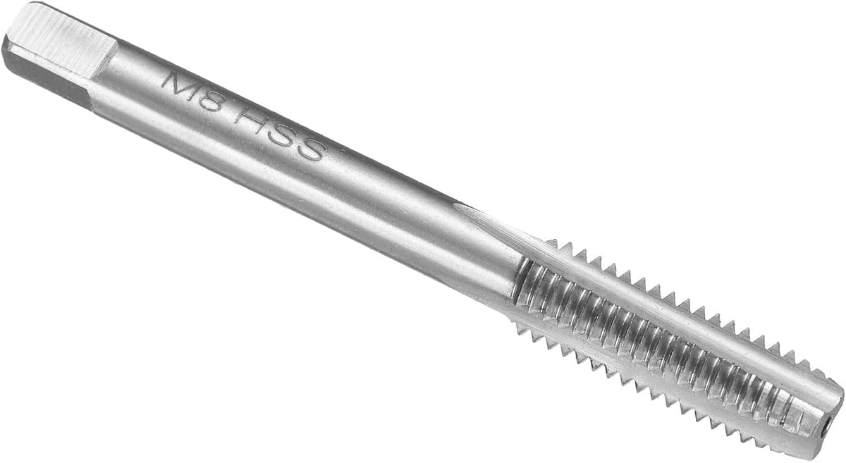 2pcs Hand Plug Tap M8 x 1.25 H2 Metric Thread Plug Style Taps Straight Flute Screw Tapping Threading Tool High Speed Steel HSS6542
