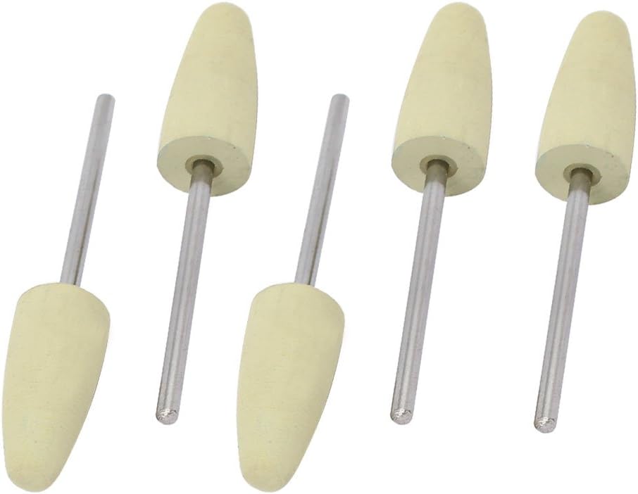 2.35mm Shank 10mm Silicon Head Cone Shape Polishing Mounted Point Yellow 5pcs