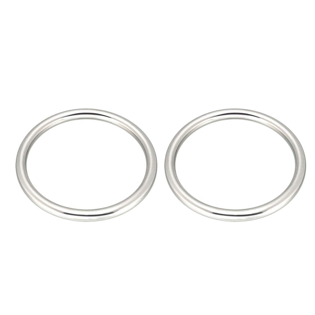 LinkMejor 2 Pcs Multi-Purpose Metal O Ring Buckle Welded 70mm x 60mm x 5mm for Hardware Bags Ring Hand DIY Accessories