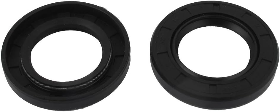 Oil Seal, TC 32mm x 52mm x 8mm Nitrile Rubber Cover Double Lip with Spring for mechanical motive Axle Shaft, Black Pack of 2