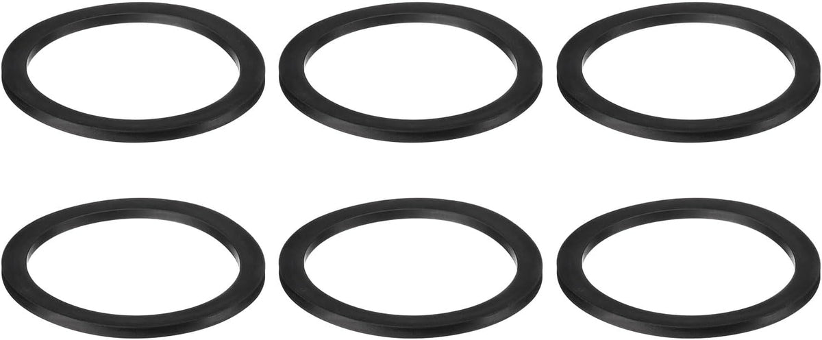 6 Pcs Solid Nitrile Rubber Flat Washer DN100 4-13/16" OD x 4" ID x 1/4" Thickness Large Washers O Ring Sealing Gaskets, Industrial Flat Rubber Spacer, Black