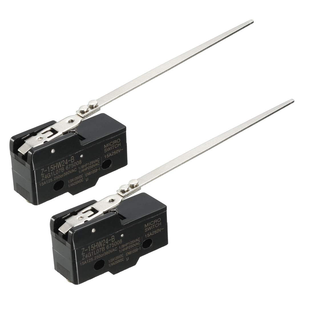 2PCS Z-15HW24-B 1NO + 1NC Long Steel Wire Lever Type Micro Action Switches