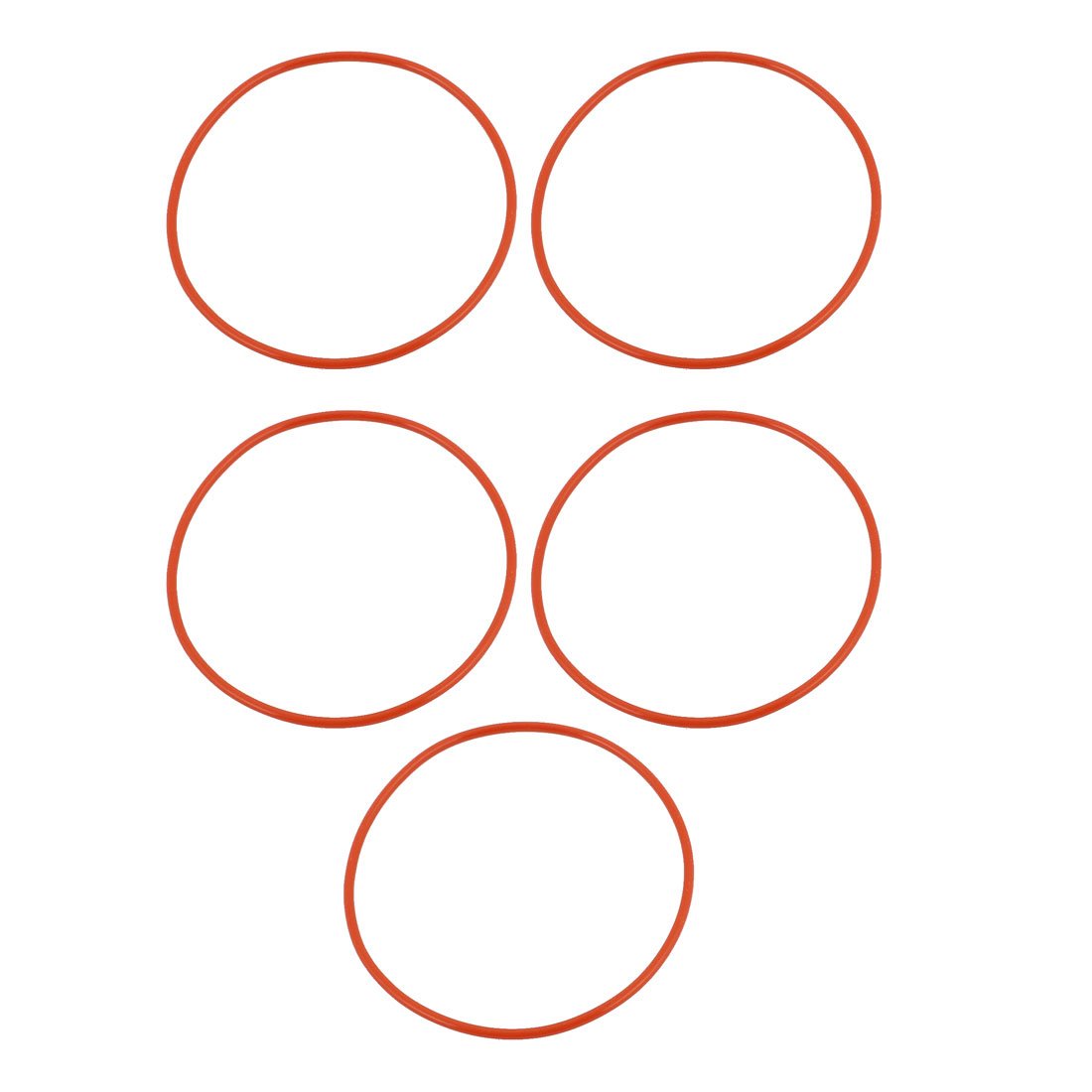 5pcs 50mmx1.5mm Heat Resistant Silicone O Ring Oil Sealing Ring Gasket Red