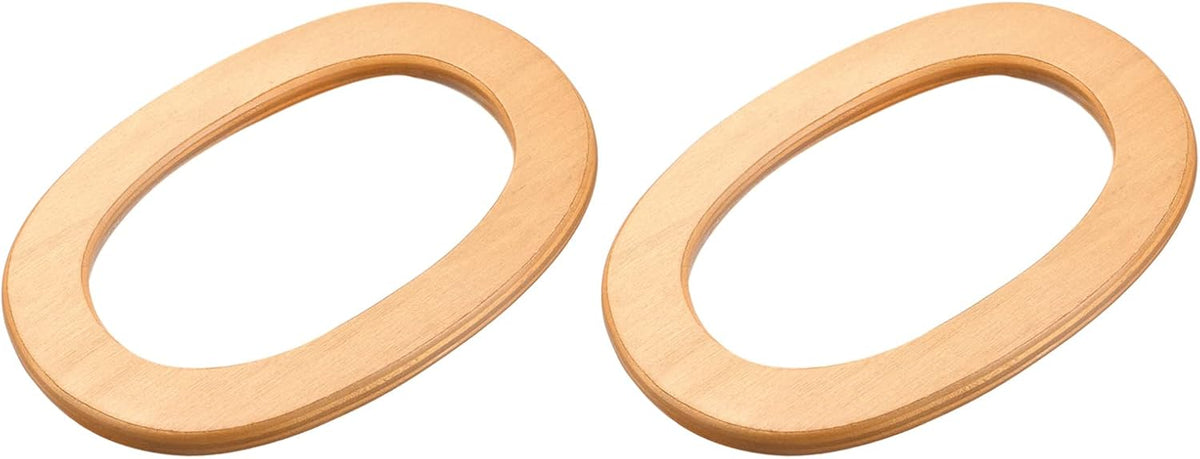 Wooden Purse Handles, 6.7" 2Pcs Oval Handbag Handle Replacement Accessories for Purse Making DIY Handmade Beach Bag Straw Bag, Light Brown