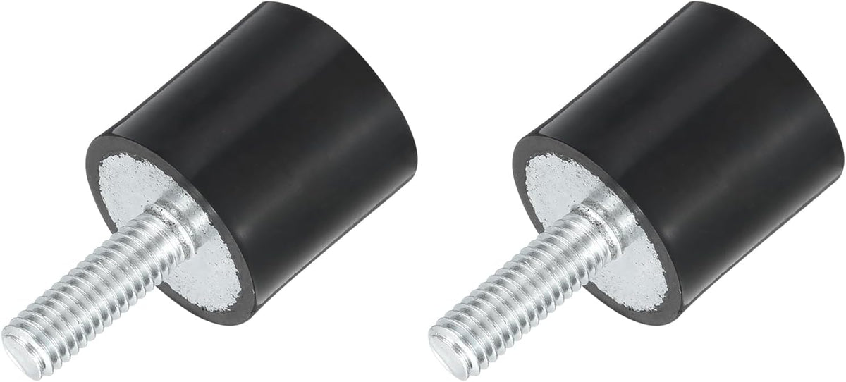 M6 Thread Rubber Mounts, Vibration Isolators, Cylindrical Shock Absorber with Studs 20 x 20mm 2pcs