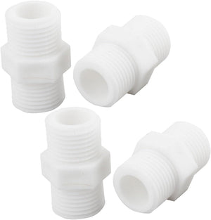 4 Pcs Plastic Piping Hose Fitting Straight Connector 1/2PT to 1/2PT