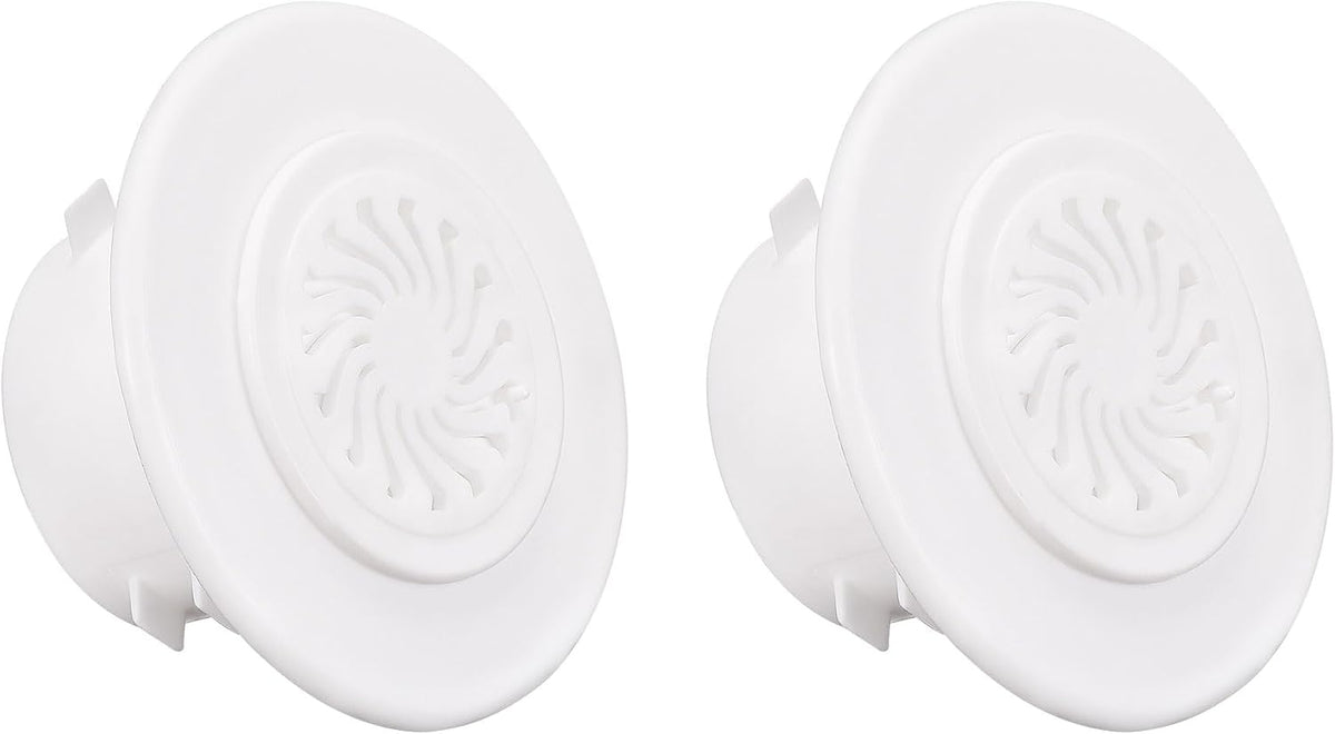 Round Vent Cover, ABS Plastic Adjustable Air Vent Cover White for 4" - 4.3" Diameter Hole 2pcs