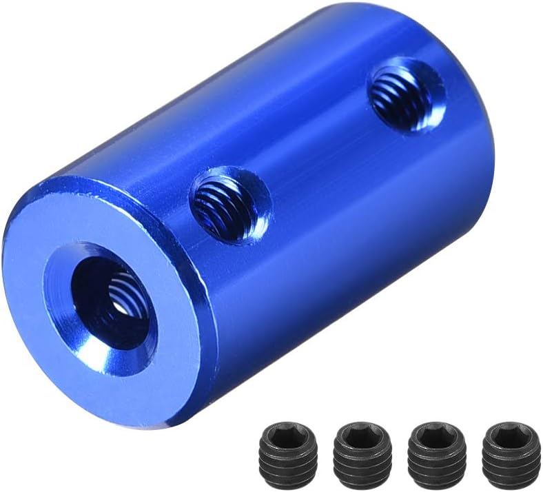 3mm to 5mm Bore Rigid Coupling Set Screw L25XD14 Aluminum Alloy,Shaft Coupler Connector,Motor Accessories,Dark Blue,2pcs