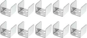 10 Pcs U Bracket for 1.06 Panels, 28 x 27 x 26mm Metal U Shaped Fasteners Brackets for Guardrail or Partitions Connection, Silver