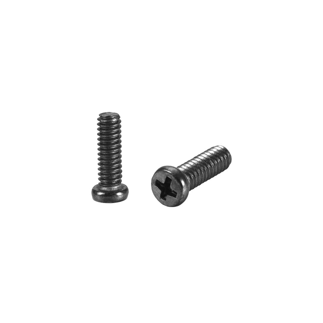M2x8mm Phillips Screw Fastener Black 2.8mm Dia Screw Head for Laptop PC TV Fan Switch 50pcs