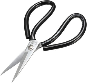 Curved Blades 200mm Length Alloy Steel Leather Scissors Soft Rubber Grip Scissor
