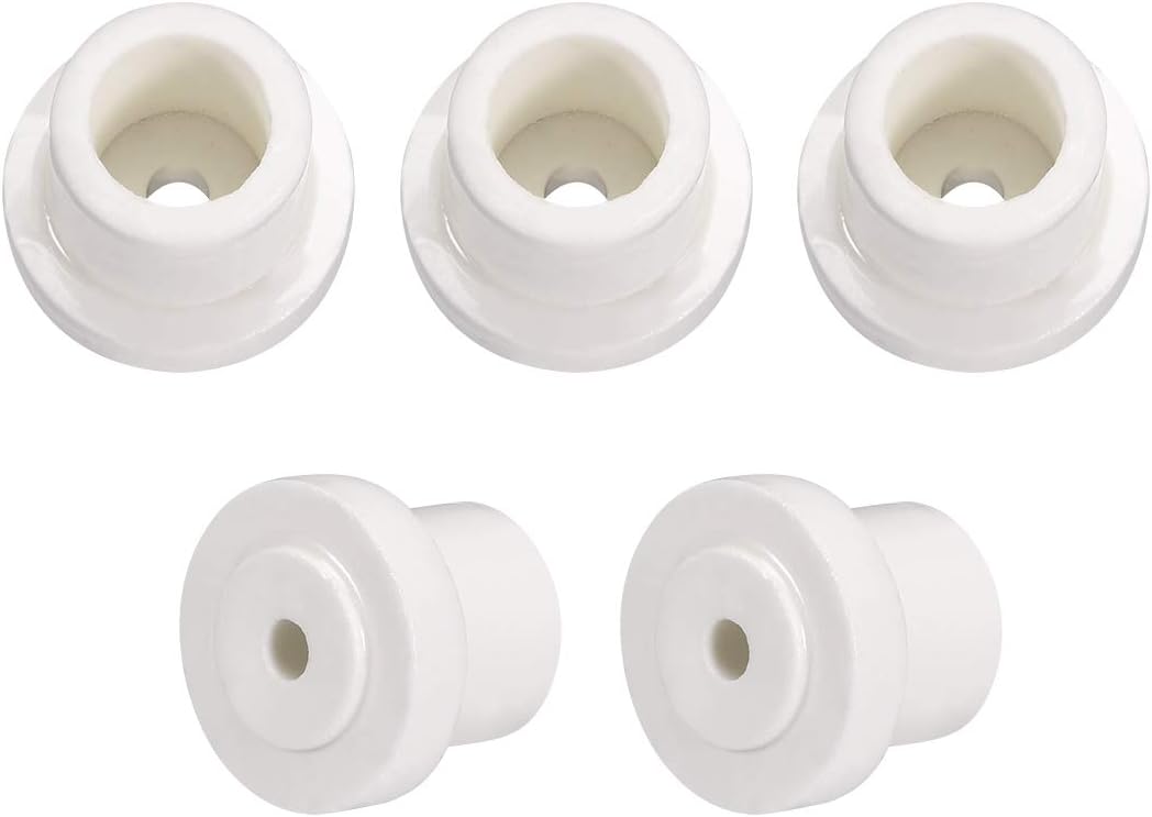 5pcs 5.2mm Hole Dia Ceramic Insulator Bead Round Shaped Insulation Bead 15mm Inner Dia for Heat Shrink Tubing Heating Wire